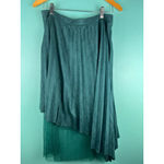 Jealous Tomato Teal Pleated Asymmetrical Skirt L | Mesh Layered Midi High Low He Photo 4