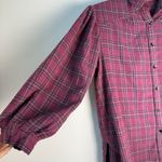 Natural Life Flannel Dawson Tunic Puff Sleeve Oversized Berry Sz Sm Boho Photo 4
