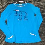 Crown & Ivy Blue Long Sleeve Top Elephant Medium  Photo 0