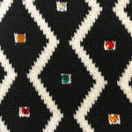 80s Zig Zag Emerald Sweater Bedazzled Medium Black Photo 6