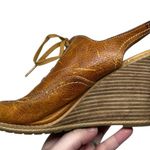 Timberland Earthkeepers US Size 9 Brown Leather Peep Toe Sling Back Wedge Heels Photo 10