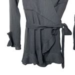 Donna Mizani Eliza Wrap Dress Size Small Mini Black Long Sleeve Ruffle Detail Photo 4