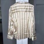 Madewell NWT Slim Button-Up Shirt Stripe Silk Faded Khaki Photo 2