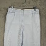 Talbots Crop Pants Women 6P Blue White Stripe Coastal Grandmillennial Seersucker Photo 3