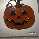 BaubleBar Sugarfix  Orange Green Enamel Gold Pin Brooch Halloween Pumpkin Gourd Photo 1