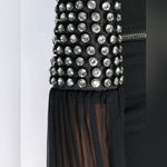 Alice + Olivia  Small Long Sleeve Jeweled Cuff Blouse Black Party Holiday‎ Dressy Photo 2
