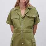 ZARA ✨  Safari Utility Playsuit Romper Olive Green XS Photo 0