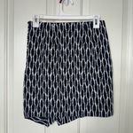 Ann Taylor  Loft Women's Tulip Mini Skirt XS Navy White Geometric Pattern Casual Photo 1