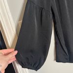 Old Navy  Black Satin Puff Sleeve Blouse Photo 2