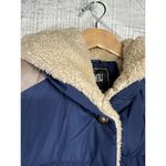 Zshow Womans Quilited Puffer Vest Hood Navy Blue Warm Fur Lined Size‎ Medium New Photo 1