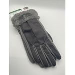 Isotoner  Women's Fleece Lined Gloves Faux Fur Trim Smartouch Technology Gray S/M Photo 1