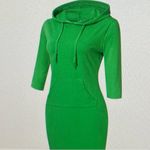 Missky green hoodie kangaroo pocket cotton sweatshirt dress, size L athleisure Size L Photo 3
