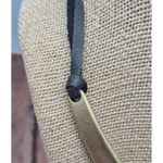 None Brushed Gold Tone & Black Faux Leather Structured Collar Choker Necklace 18" Photo 6