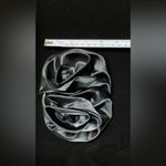 Vintage 90s Big SATIN EFFECT Hair Bow Barrette Clip Oversized Black Photo 2