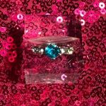 Boutique Aquamarine Birthstone Womens Ring Size 5 Sky Blue Sparkle Princess Cut Y2K gift Photo 0