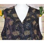 Impressions Vintage Ladies L Black Sparkles Glitter Vest Button Holiday Layering Photo 1