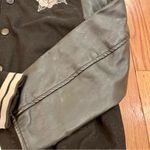 PacSun Women’s Bomber Jacket Black White Embroidered Medium Gothcore Rose Skull Photo 10