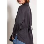 LNA Pirate Black Radar Zip Up Long Sleeve Collared Shirt Size S Broken Zipper Photo 1