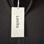Lovito Black Short Sleeve Rib Knit Romper NEW Photo 5