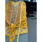 West Kei West‎ Kei Mustard Floral Tie-Front Blouse Size M Photo 10