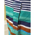 Live a Little  Lined Cotton Green Striped Light Weight Trench Style Coat L Photo 2