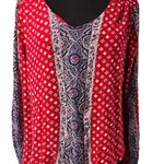 Lucky Brand Red Bandana Women’s Long Sleeve Top Photo 0