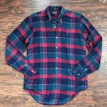 Ralph Lauren vintage • 90s plaid buttondown shirt Polo  green red navy holiday Photo 0