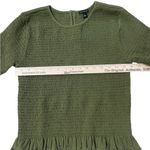 Ann Taylor Olive Smocked Ruffle Hem Short Sleeve Top Photo 3
