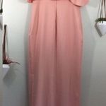 Likely NWT  Shania peach pink ruffle long thigh slit formal gown Photo 1