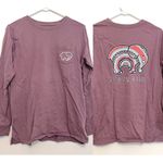 Ivory Ella  Lilac Lavender Purple Double Sided Pocket Long Sleeve Graphic Tee S Photo 2