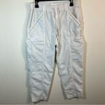 Anthropologie  Cream White Cropped Cargo Pants Tie Waist Womens Size 29 Photo 3