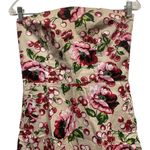 Zinc  Junior Sz 9 Red Biegw Floral Cherry Flower Print A Lined Strapless Dress Photo 2