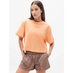 Athleta  L True Cotton Crop Tee Papaya Orange Large Regular Photo 1