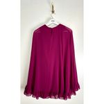 Mac Duggal Ruffle Long Sleeve Capelet Cocktail Minidress in Fuchsia Size US 0 Photo 7