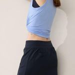 Athleta 10T Brooklyn Heights Mid Rise Skort 16" Size 10 Tall Navy Blue Photo 3