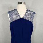 The Kooples Navy Lace Crepe Fit and Flare Mini Dress Photo 3