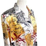 Maggie Barnes Women’s Vintage Satin Button Down Blouse Size 2X 22/24 Artsy Photo 2