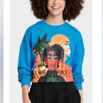 Lo Harris "I Have a Voice" Faces Graphic Sweatshirt Teal Oversized Women’s Large Blue Photo 0