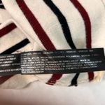ZARA  Cream Knit with Black and Burgundy‎ Stripes long sleeve Size Medium Photo 5