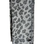 Anthropologie Gray Snow Leopard Fringed Shawl Scarf Photo 2