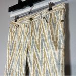 Free People Aztec Print Grey Tan Skinny Jean Zippered Ankle Womens size 31 Photo 5