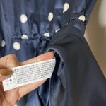 English Factory NEW!  Dot Printed Satin Long Sleeve Romper Navy Medium Photo 5