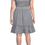 Terra & Sky Black White Gingham Seersucker Tiered Mini Dress Size 2X Photo 3