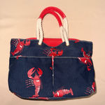 Tommy Hilfiger Tommy Hilfigire Navy and Red Lobster Print Small Tote Bag Photo 0