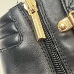 Karl Lagerfeld Pervot Black Leather Round Toe Side Zip Quilted Combat Boots 6 Photo 7