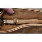 MMS Design Studio Women's Leather Zip Top Adjustable‎ Strap Shoulder Bag Brown Photo 5