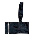 We Wore What NWT Cropped Faux Leather Buckle Bandeau Top Silver Buckle XXL Black Photo 7