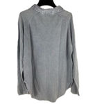 PBJ Blues Acid Wash Blue Denim Collar Button Front Tunic Sweater Large NEW Photo 2