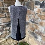 INC Crochet Sequin Split Back Top Black & White Size M Photo 9