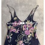 Frederick's of Hollywood Women’s Silk floral slip dress. Navy blue burnout Sz SMALL Photo 7